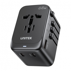 UNITEK P1122ABK01 elektriskās kontaktdakšas adapters Universāls Melns