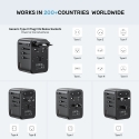 UNITEK P1122ABK01 elektripistiku adapter Universaalne Must UNITEK P1122ABK01 elektripistiku adapter Universaalne Must