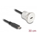 DeLOCK 88183 USB кабель 0,3 m USB C Черный, Серебристый