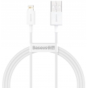 Baseus CALYS-A02 mobilo telefonu kabelis Balts 1 m USB A Lightning Baseus CALYS-A02 mobilo telefonu kabelis Balts 1 m USB A Lightning