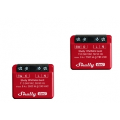 Shelly 1PM Mini Gen3 Viedais slēdzis 1P Sarkans
