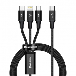 Baseus Rapid 3-in-1 USB cable 1.5 m USB A USB C/Micro USB A/Lightning Black