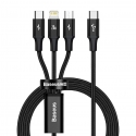 Baseus Rapid 3-in-1 USB кабель 1,5 m USB A USB C/Micro USB A/Lightning Черный Baseus Rapid 3-in-1 USB кабель 1,5 m USB A USB C/Micro USB A/Lightning Черный