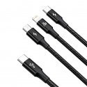Baseus Rapid 3-in-1 USB cable 1.5 m USB A USB C/Micro USB A/Lightning Black Baseus Rapid 3-in-1 USB cable 1.5 m USB A USB C/Micro USB A/Lightning Black
