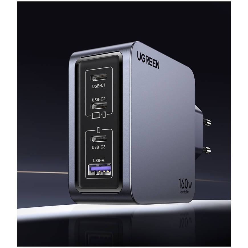 Ugreen Nexode Pro 160W GaN Charger with USB-C Cable – 5