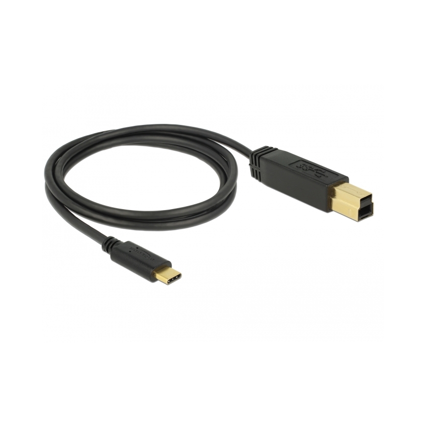 DeLOCK 83675 USB-kaapeli USB 3.2 Gen 2 (3.1 Gen 2) 1 m USB C USB B musta