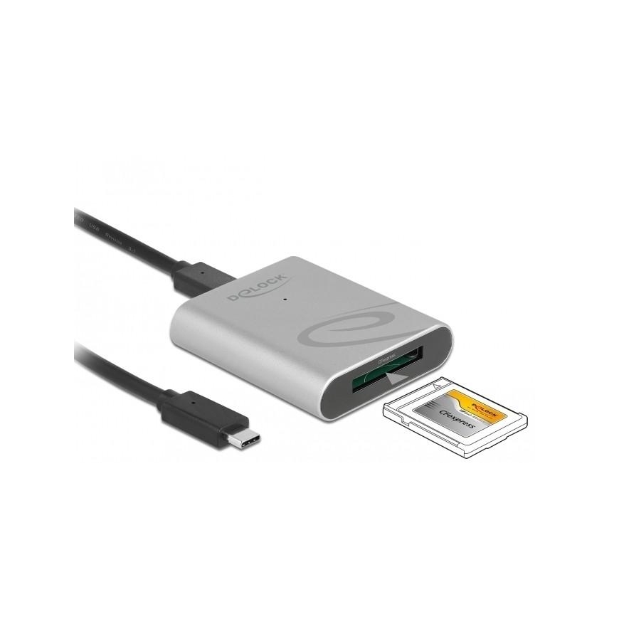DeLOCK 91751 karšu lasītājs USB 3.2 Gen 1 (3.1 Gen 1) Type-C Sudrabs