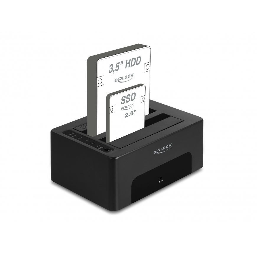 DeLOCK 64187 saugojimo diskų korpusas HDD / SSD aptvaras Juoda 2.5/3.5" – 3