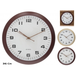 Настенные часы под дерево 36 см, 2 вида, 36 x 36 x 4,5 см, DECOR