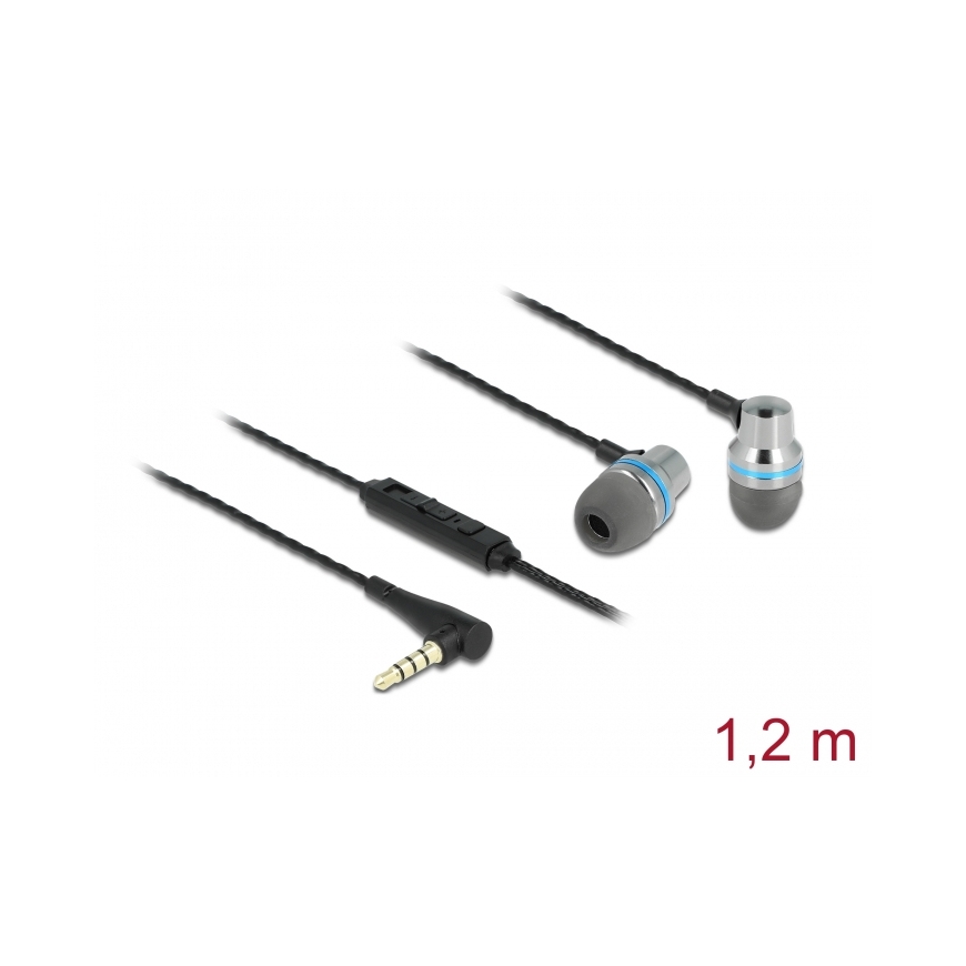DeLOCK 27183 kuulokkeet ja kuulokemikrofoni Langallinen In-ear Puhelut/Musiikki Harmaa – 2