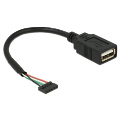 DeLOCK 84831 USB kabelis USB 2.0 0,15 m USB A Juoda