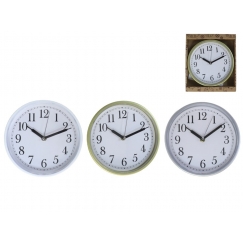 Seinäkello 20 cm, 3 erilaista, 20,0 x 20,0 x 3,5 cm, DECORLIFE