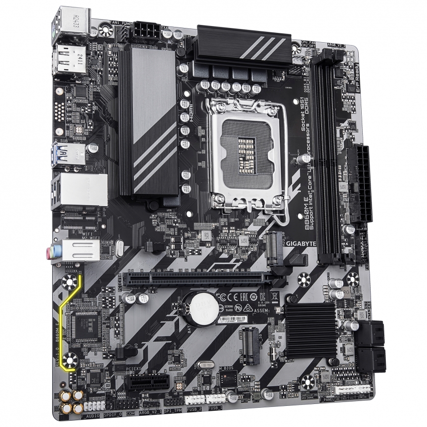 GIGABYTE B860M E pagrindinė plokštė Intel B860 LGA 1851 (Socket V1) „micro ATX“ – 3
