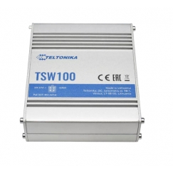 Teltonika TSW100 tīkla pārslēgs Gigabit Ethernet (10/100/1000) Power over Ethernet (PoE) Zils, Metālisks