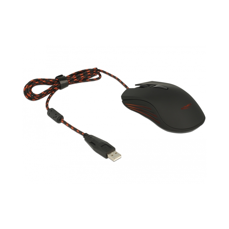 DeLOCK 12531 hiiri Pelaaminen Molempikätinen USB A-tyyppi Optinen 4800 DPI