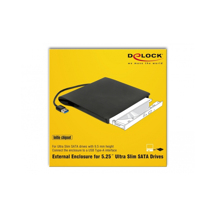 DeLOCK 42603 ODD įrenginio korpusas 13,3 cm (5.25") SATA III Juoda – 5