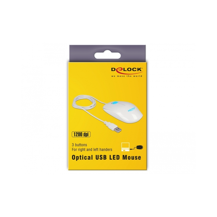 DeLOCK 12537 компьютерная мышь Офисная Для обеих рук USB тип-A Оптический 1200 DPI – 4