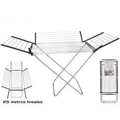 Alumiiniumist pesukuivatusrest 25 m, 175 x 55 x 110 cm, GERIMPOR