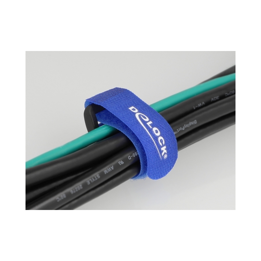 DeLOCK 19536 kabeļu saite Kabeļu savilce Zils 3 pcs – 3