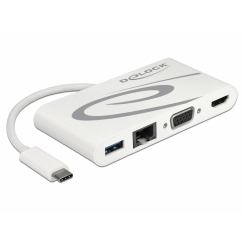 DeLOCK 87731 laptop dock/port replicator USB 3.2 Gen 1 (3.1 Gen 1) Type-C Grey, White