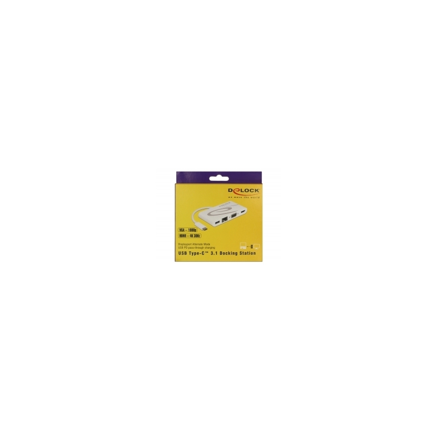 DeLOCK 87731 dokstacija USB 3.2 Gen 1 (3.1 Gen 1) Type-C Pelēks, Balts – 2