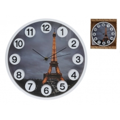 Wall Clock “Eiffel”, 3D Numbers, 30 x 30 x 4,5 cm, DECORLIFE