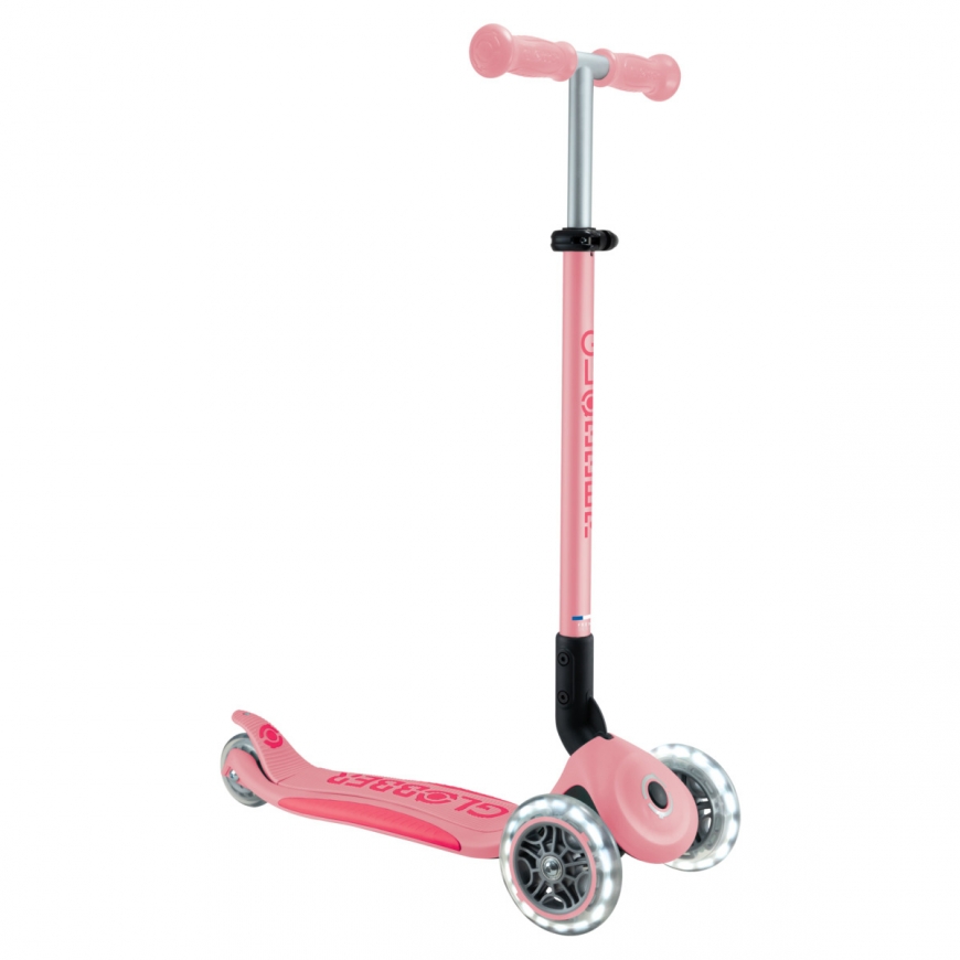 Globber Primo Foldable Plus Lights Kids Classic scooter Pink