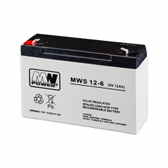 MW Power MWS 12-6 UPS-aku Suletud pliiaku (VRLA) 6 V 12 Ah