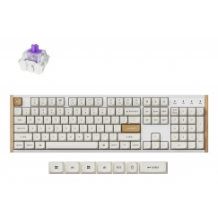 Keychron K10 HE tastatūra Speļu USB + RF Wireless + Bluetooth QWERTY Angļu Balts, Koks