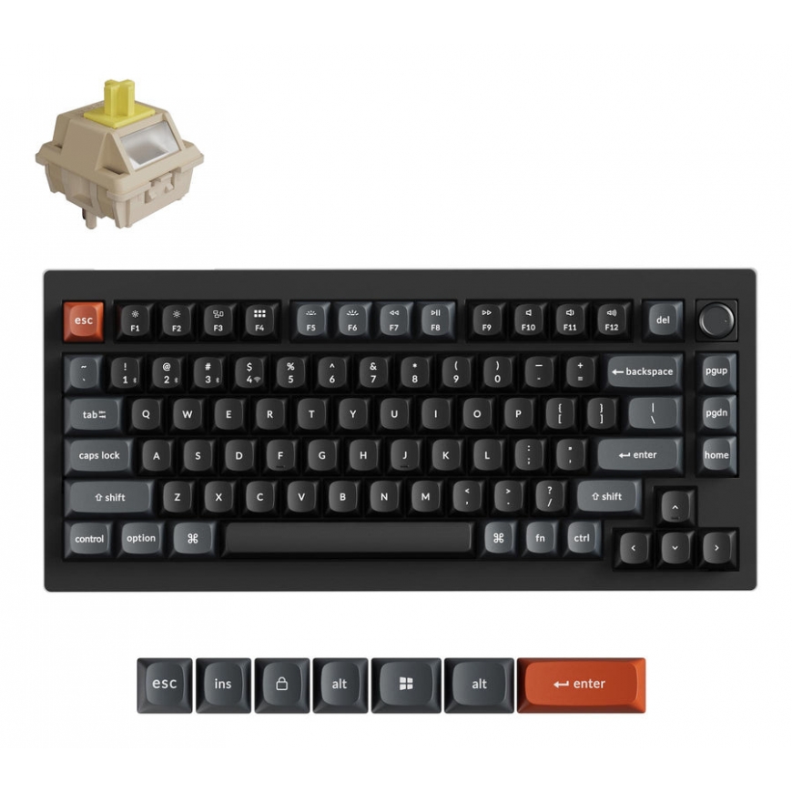 Keychron V1 Ultra 8K näppäimistö Universaali Bluetooth QWERTY musta