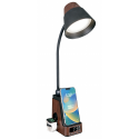 Immax IDEAL LED galda lampa ar QI uzlādi CCT tumša koka/melna Immax IDEAL LED galda lampa ar QI uzlādi CCT tumša koka/melna