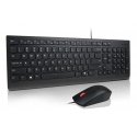 Lenovo Essential Wired Combo Black US Euro tastatūra Pele iekļauta Universāls USB Melns