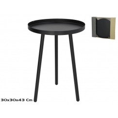 Metalinis stalas 30 x 30 x 43 cm, juodas, DECORLIFE