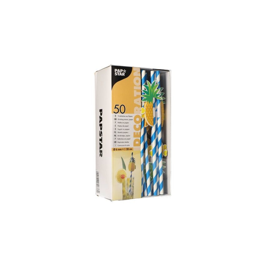 Papstar 87780 vienkartinis šiaudelis 50 vnt Mėlyna, Balta – 3