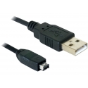 DeLOCK USB cable 2.0 mini 4-Pin Hirose 1,5m USB-kaabel USB A USB B Must DeLOCK USB cable 2.0 mini 4-Pin Hirose 1,5m USB-kaabel USB A USB B Must