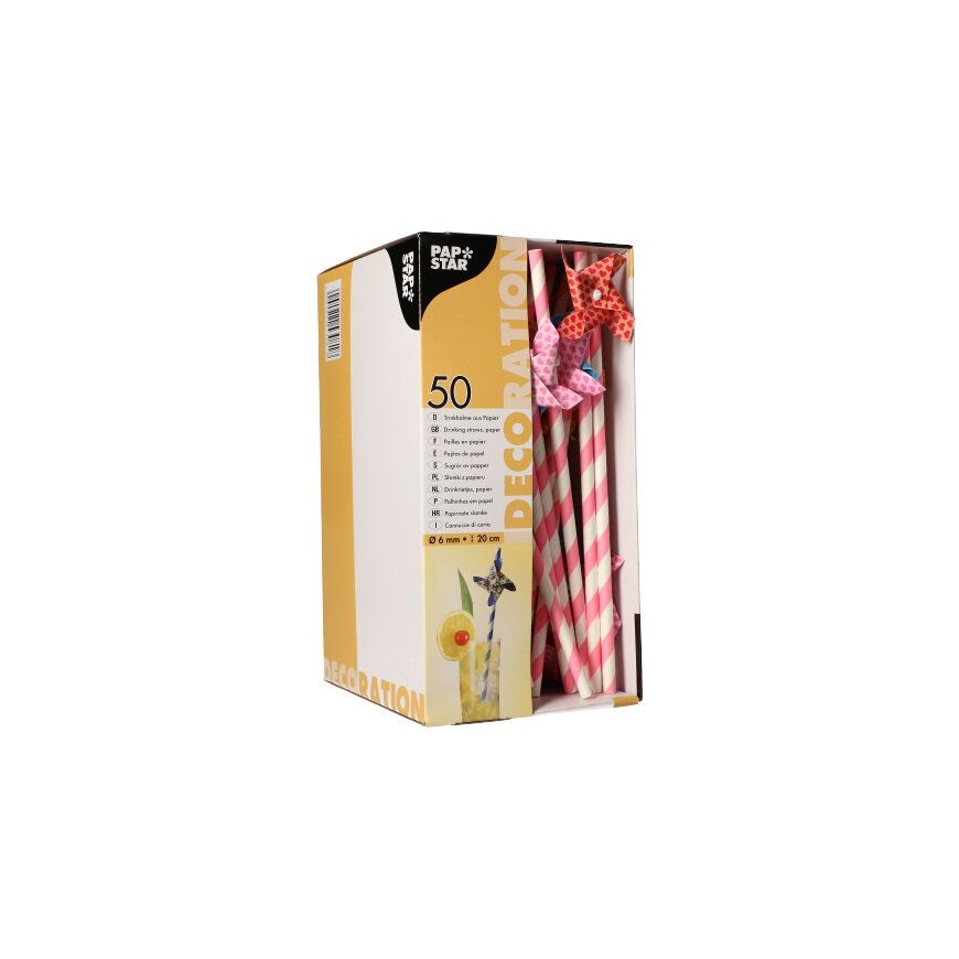 Papstar 87781 disposable drinking straws 50 pc(s) Assorted colours – 3