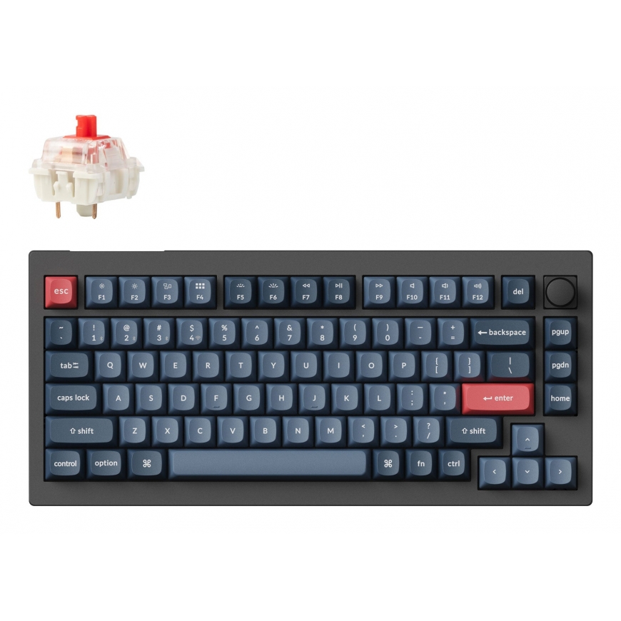 Keychron V1 Max näppäimistö Universaali USB + RF Wireless + Bluetooth musta, Harmaa
