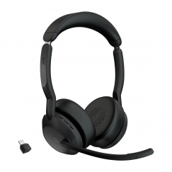 Jabra Evolve2 55 Austiņas Bezvadu Birojs / zvanu centrs USB Veids-C Bluetooth Uzlādes statīvs Melns