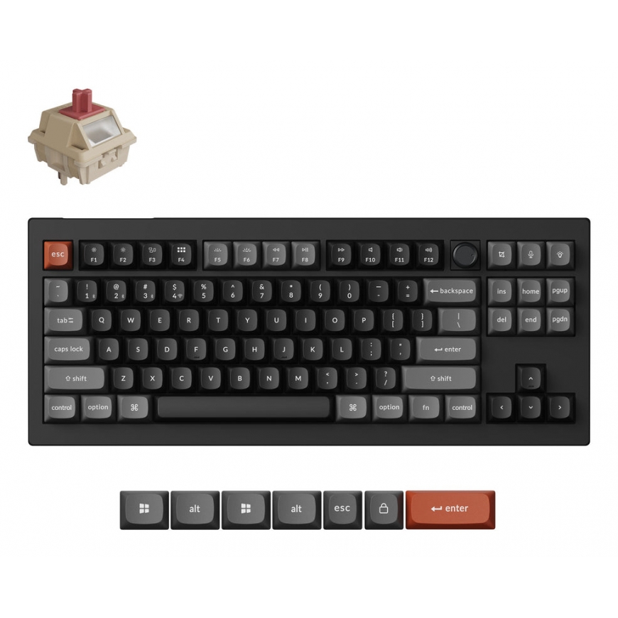 Keychron V3 Ultra 8K tastatūra Universāls Bluetooth sistēma QWERTY Melns
