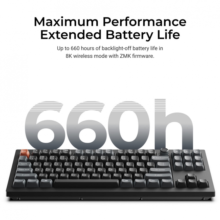 Keychron V3 Ultra 8K tastatūra Universāls Bluetooth sistēma QWERTY Melns – 5