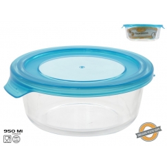Round Glass Lunch Box 950Ml, 7 X 19,2 X 17,6 Cm, KITCHEN&GO