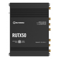 Teltonika RUTX50 bezvadu rūteris Tīkls Gigabit Ethernet Divkāršā frekvenču josla (2.4 GHz / 5 GHz) 5G Melns