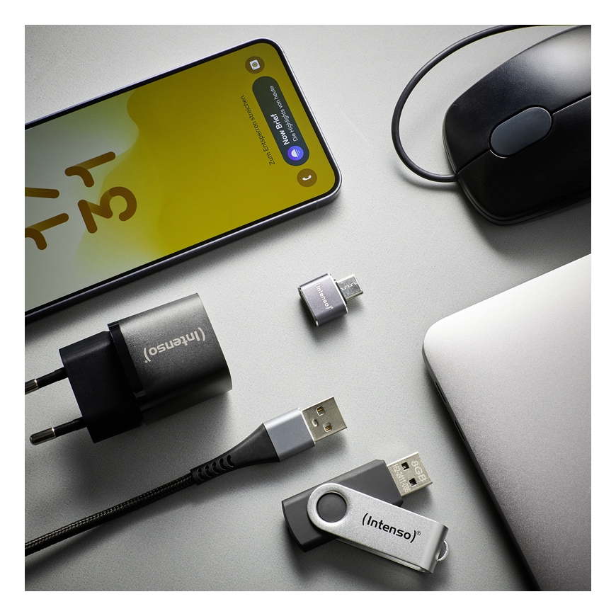 Intenso 7600113 kaapelin sukupuolenvaihtaja USB-A USB-C Antrasiitti – 4