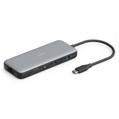 Digitus DA-70914 dokstacija Vadu USB 3.2 Gen 2 (3.1 Gen 2) Type-C Melns, Pelēks