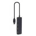 Gembird UHB-CM-U2P4-01 sąsajos šakotuvas USB 2.0 Type-C Juoda