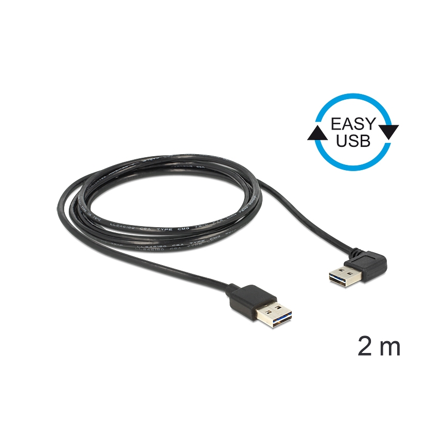 DeLOCK 85557 USB kabelis USB 2.0 2 m USB A Melns – 2
