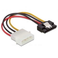 DeLOCK SATA HDD 4pin male with metal clip – straight 0,12 m