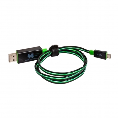 RealPower USB A/Micro-USB B 0.75m USB-kaapeli USB 2.0 0,75 m Musta, Vihreä