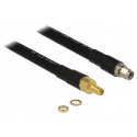 DeLOCK 1m RP-SMA/RP-SMA koaksikālais kabelis CFD400, LLC400 Melns
