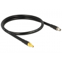 DeLOCK 1m RP-SMA/RP-SMA koaksikālais kabelis CFD400, LLC400 Melns